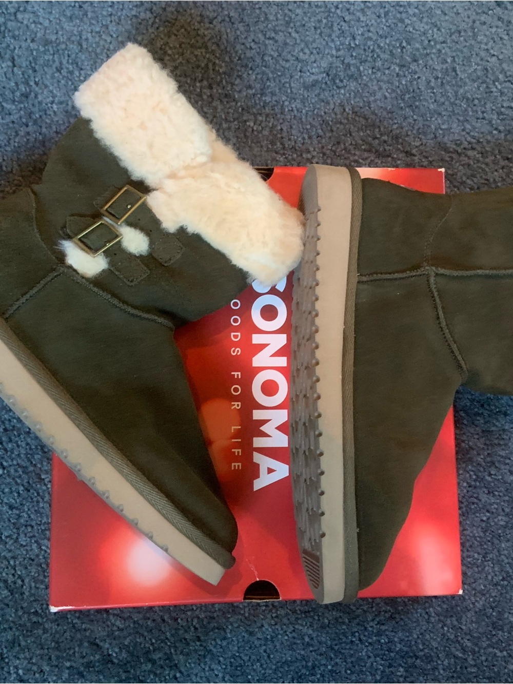 Sonoma Women's Brown Suede Shearling Winter Boots